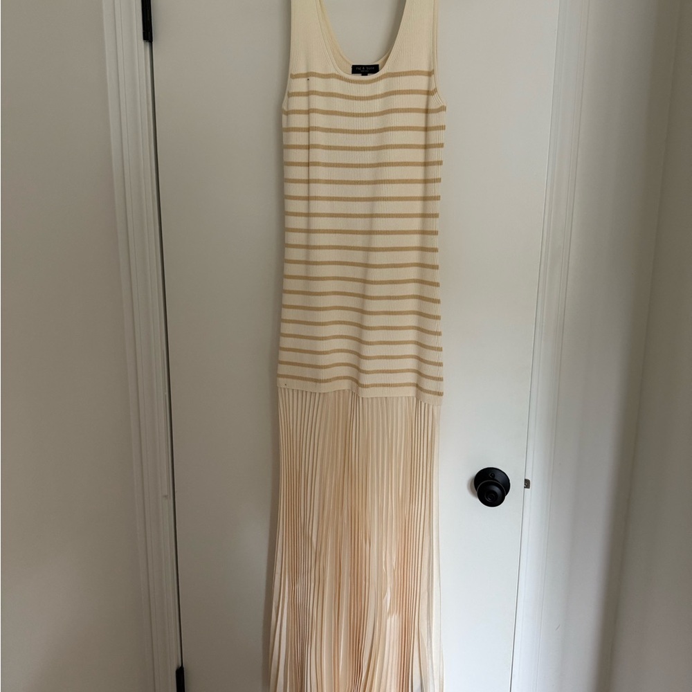 Rag & Bone Cream and Tan Striped Maxi Dress